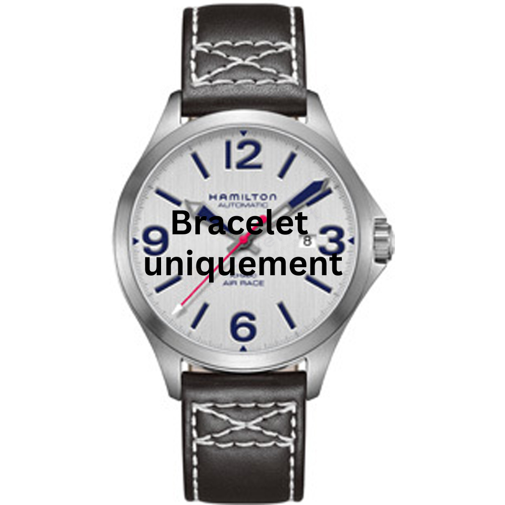 Bracelet cuir noir Hamilton - KHAKI AIR RACE / H76525751-Bracelet de montre-AtelierNet