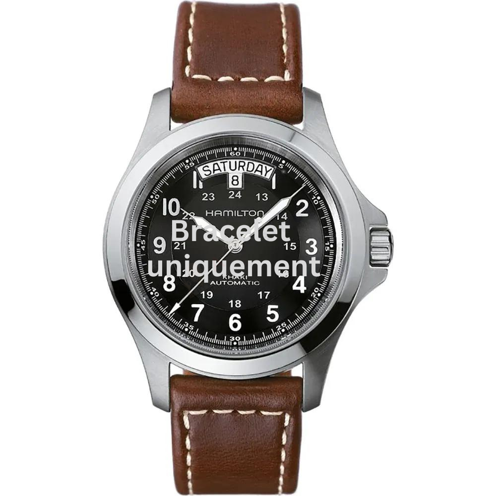 Bracelet leather brown Hamilton - KHAKI KING / H644550 - H001.64.455.533.01-Bracelets de montres-AtelierNet