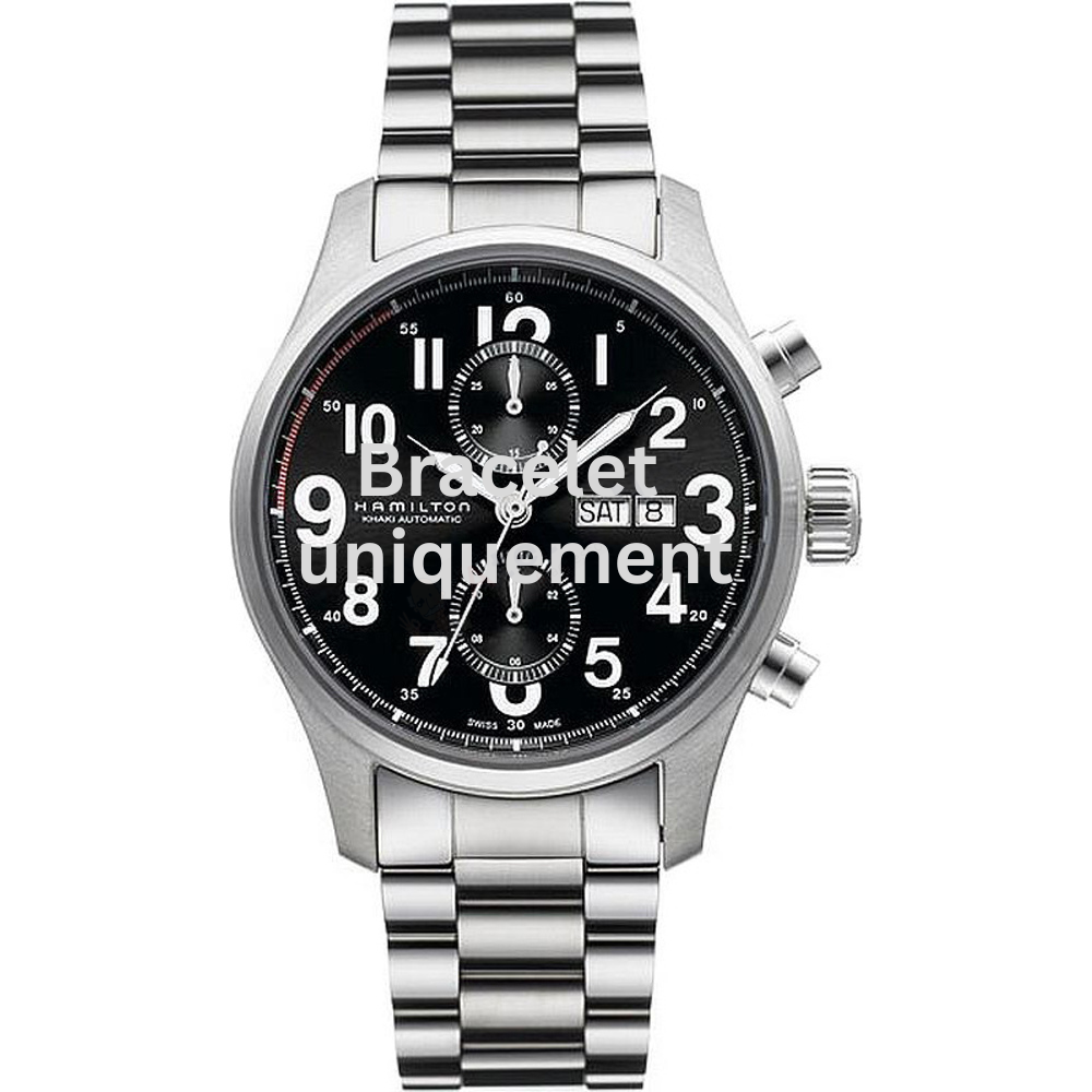 Bracelet métal argent Hamilton - KHAKI OFFICER / H717160 - H605.717.103-Bracelet de montre-AtelierNet