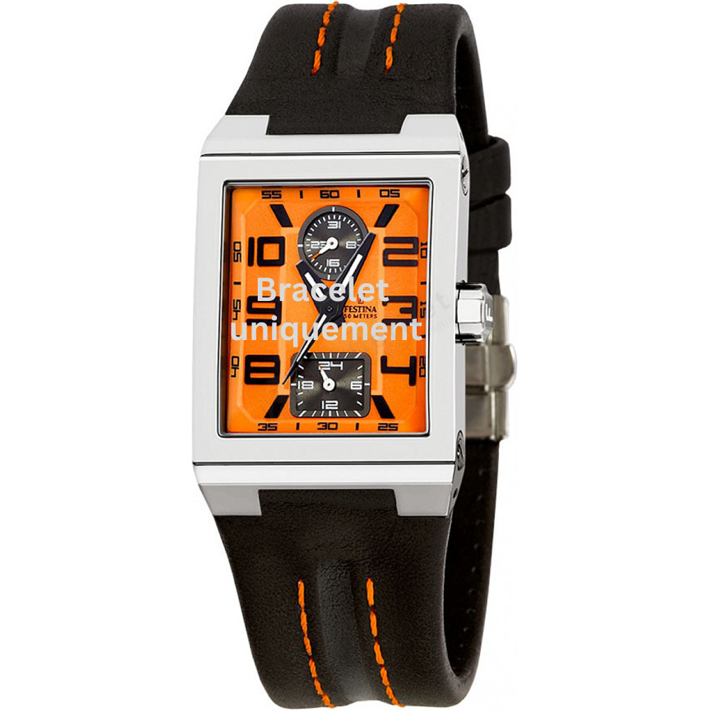 Bracelet cuir noir Festina - RETRO / F16224/4-Bracelet de montre-AtelierNet