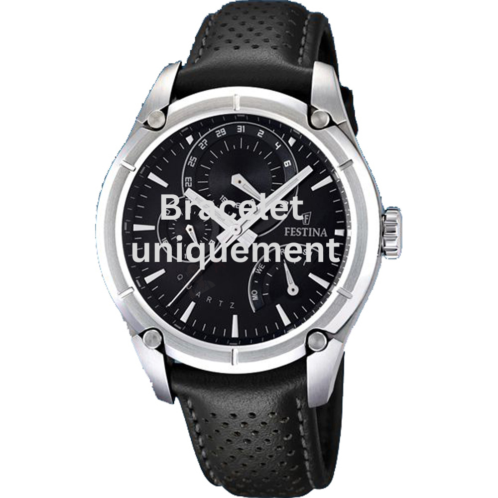 Bracelet cuir noir Festina - MULTIFUNCTION / F16767/4 - F16767/5-Bracelet de montre-AtelierNet