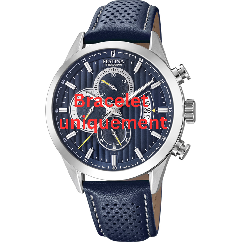 Bracelet leather blue Festina - CHRONOGRAPH SPORT / F20271/5-Bracelets de montres-AtelierNet