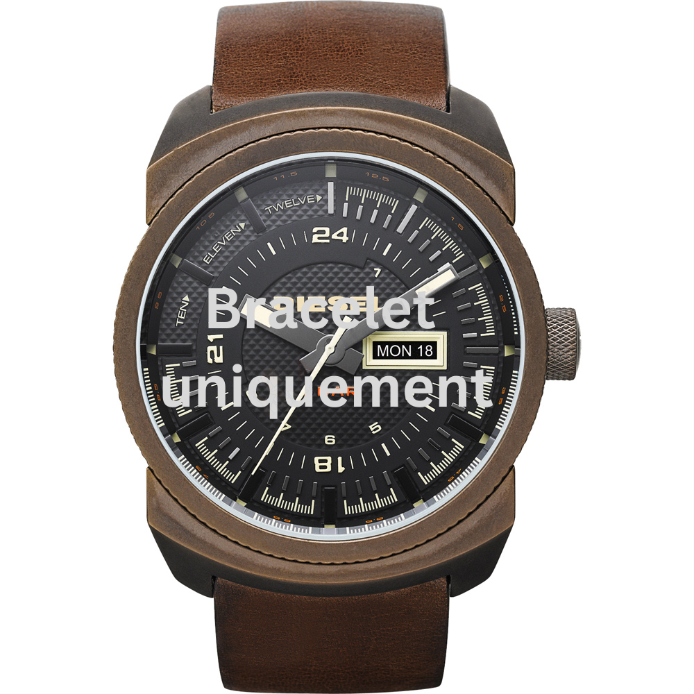 Bracelet leather brown Diesel - F-STOP / DZ4239-bracelet montre cuir homme-AtelierNet