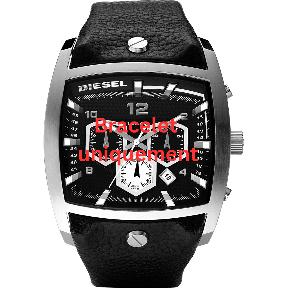 Bracelet cuir noir Diesel - DZ4183-Bracelet Montre Diesel-AtelierNet