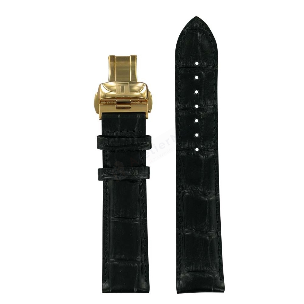 Bracelet cuir noir Tissot - TISSOT VINTAGE / T600038459-Bracelet Montre Cuir-AtelierNet
