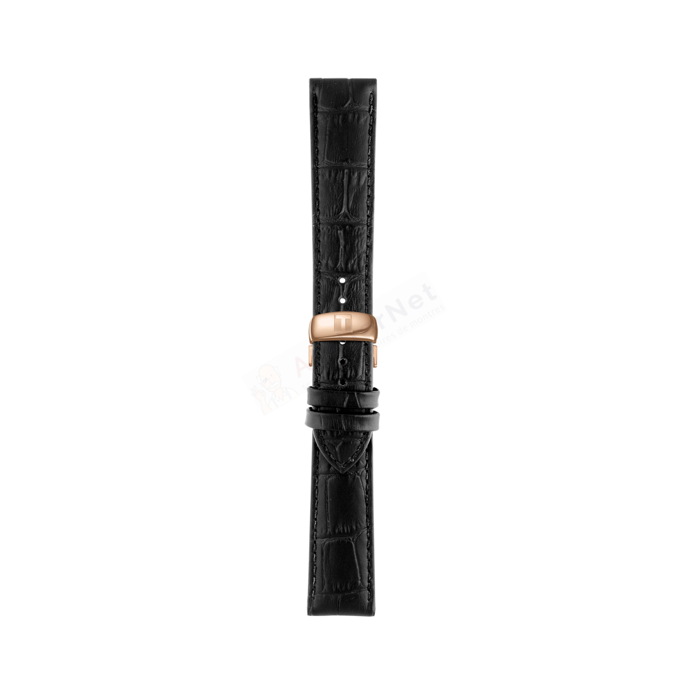 Bracelet cuir noir Tissot - TISSOT TRADITION / T600037906-Bracelet Montre Cuir-AtelierNet