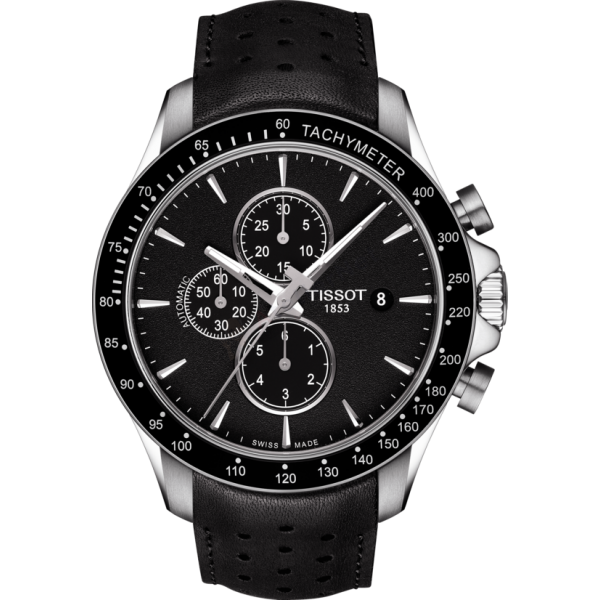 Bracelet leather black Tissot - V8 CHRONO AUTO/ T610041139-Bracelets Cuir-AtelierNet