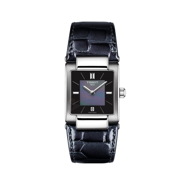 Bracelet leather anthracite Tissot - T02/ T600040379-Bracelets Cuir-AtelierNet