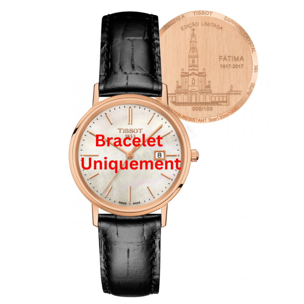Bracelet cuir noir Tissot - GOLDRUN / T600040628-Bracelet Montre Cuir-AtelierNet