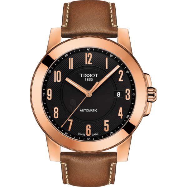 Bracelet cuir brun Tissot - GENTLEMAN AUTO S / T600040539-Bracelet Montre Cuir-AtelierNet