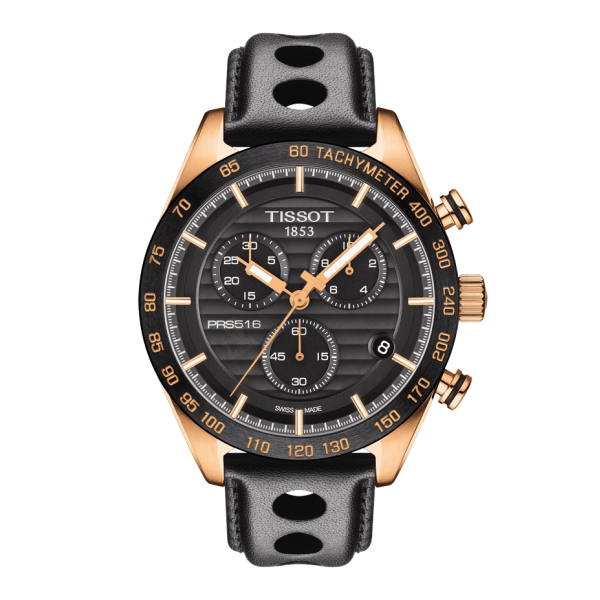 Bracelet cuir black Tissot - PRS 516 CHRONO / T600037165-Bracelets Cuir-AtelierNet