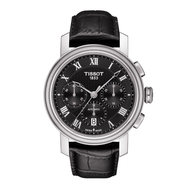 Bracelet cuir noir Tissot - BRIDGEPORT AUTOMATIC XL / T610037528-Bracelet de montre-AtelierNet