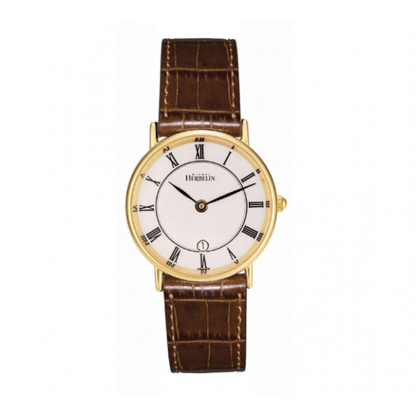 Bracelet cuir Michel Herbelin - 12443 / 18-597-GOLD-16-Bracelet Montre Cuir-AtelierNet