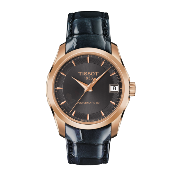 Bracelet cuir anthracite Tissot - COUTURIER AUTO/ T600038040-Bracelet de montre-AtelierNet