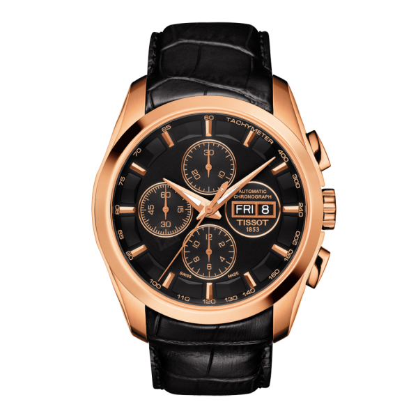 Bracelet cuir noir Tissot - COUTURIER CHRONO AUTO/ T600028590-Bracelet de montre-AtelierNet