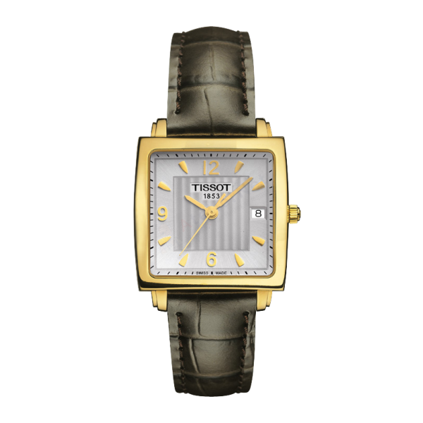 Bracelet leather grey Tissot - SCULPTUR LINE / T600034655-Bracelets Cuir-AtelierNet