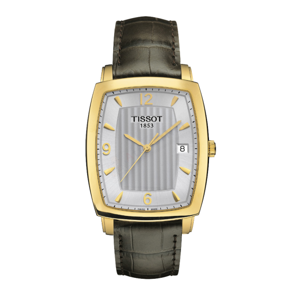 Bracelet leather grey Tissot - SCULPTUR LINE / T600034661-Bracelets Cuir-AtelierNet