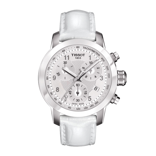Bracelet leather white Tissot - PRC 200 LADY CHR QUA / T600033918-Bracelets de montres-AtelierNet