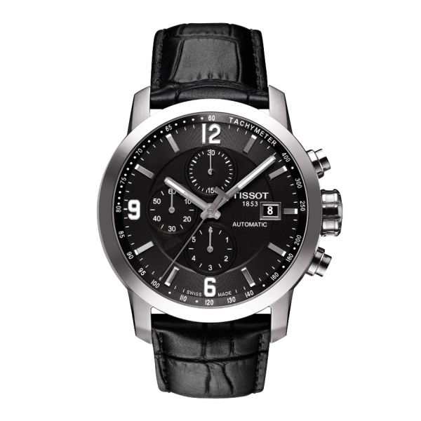 Bracelet cuir noir Tissot - PRC 200 CHRONOGRAPHE AUTOMATIQUE / T610034057-Bracelet de montre-AtelierNet