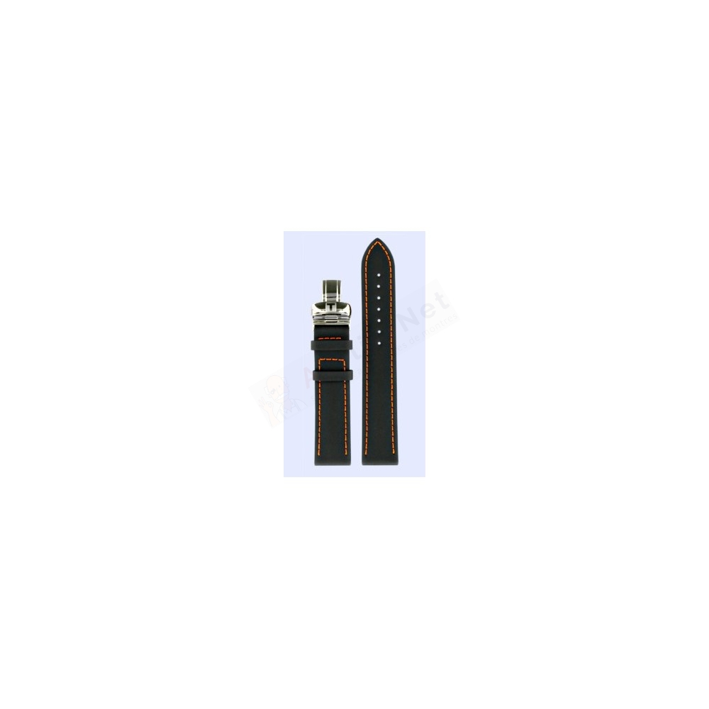 Bracelet leather black Tissot - PRC 200 GENT CHR QUA / T600033932-Bracelets de montres-AtelierNet