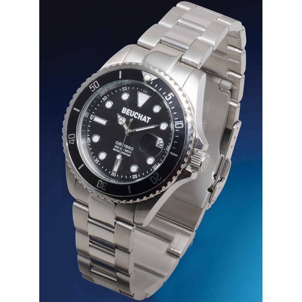 Montre Plongeuse Beuchat Horizon 100M, Bleue, En Acier, Occasion, Fabriquée En France