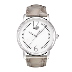 Bracelet cuir gris Tissot - LADY ROUND / T600031776