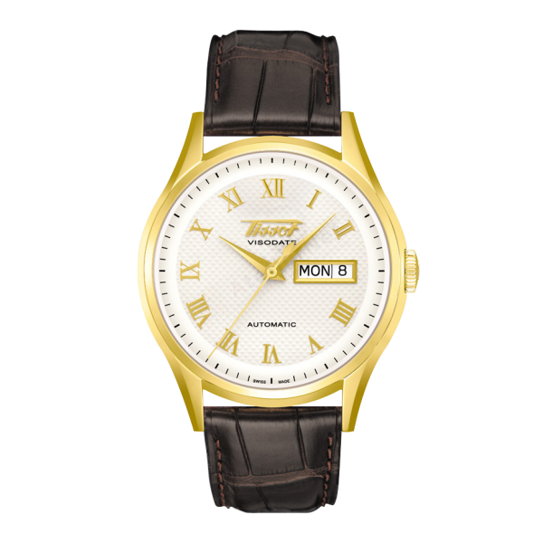Bracelet cuir brun Tissot - VISODATE OR / T600031881-Bracelet de montre-AtelierNet