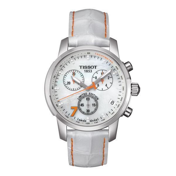 Bracelet cuir blanc Tissot - PRC 200 GENT CHR QUA / T600031659-Bracelet de montre-AtelierNet
