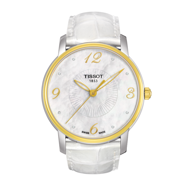 Bracelet cuir blanc Tissot - LADY ROUND / T600031968-Bracelet de montre-AtelierNet