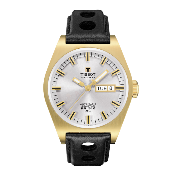 Bracelet cuir noir Tissot - PR 516 XL / T610032039-Bracelet de montre-AtelierNet