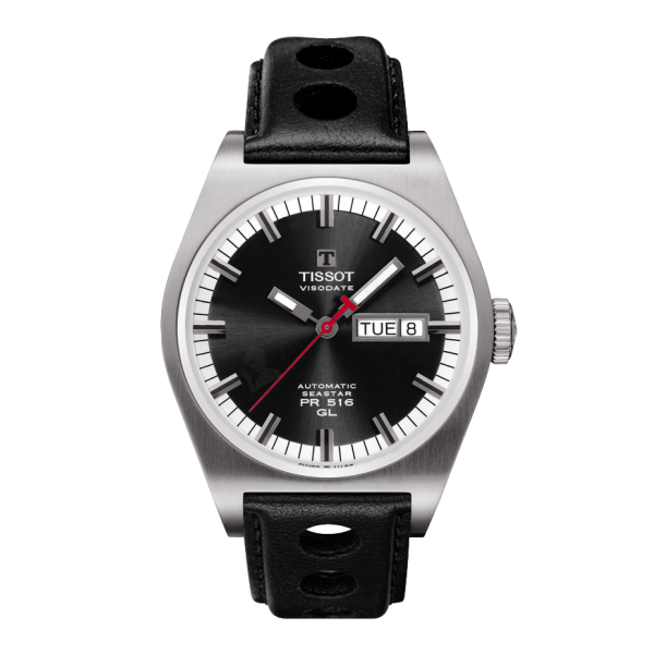 Bracelet cuir noir Tissot - PR 516 / T600032016-Bracelet de montre-AtelierNet