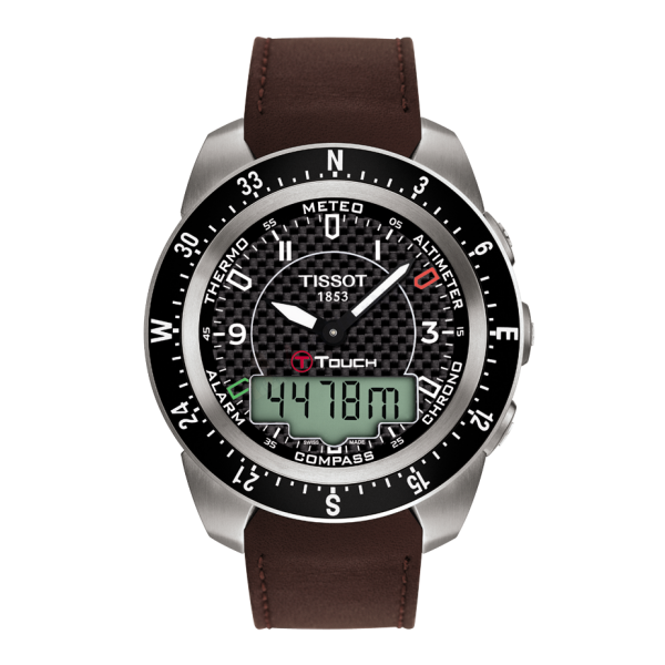 Bracelet leather brown Tissot - T-TOUCH EXPERT / T600028696-Bracelets de montres-AtelierNet