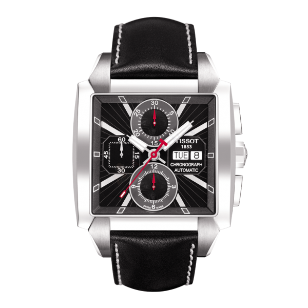 Bracelet cuir noir Tissot - QUADRATO AUTOMATIQUE / T610027020-Bracelet de montre-AtelierNet