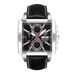 Bracelet cuir noir Tissot - QUADRATO AUTOMATIQUE / T610027020