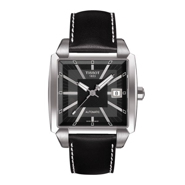 Bracelet leather black Tissot - QUADRATO AUTOMATIQUE XL / T610027942-Bracelets de montres-AtelierNet