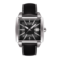 Bracelet cuir noir Tissot - QUADRATO AUTOMATIQUE XL / T610027942