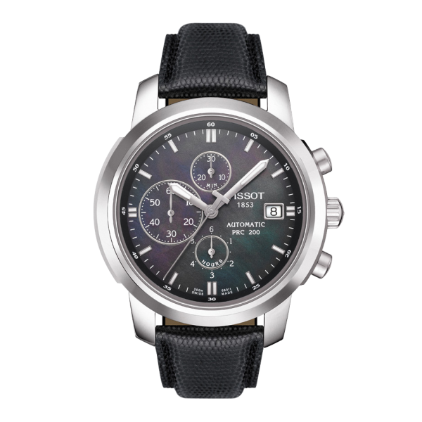 Bracelet leather black Tissot - PRC 200 CHRONOGRAPHE AUTOMATIQUE / T610028546-Bracelets de montres-AtelierNet