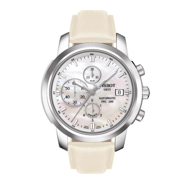 Bracelet cuir creme Tissot - PRC 200 CHRONOGRAPHE AUTOMATIQUE XL / T610028561-Bracelet de montre-AtelierNet