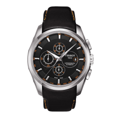 Bracelet cuir noir Tissot - COUTURIER CHRONO AUTO XS / T600028613