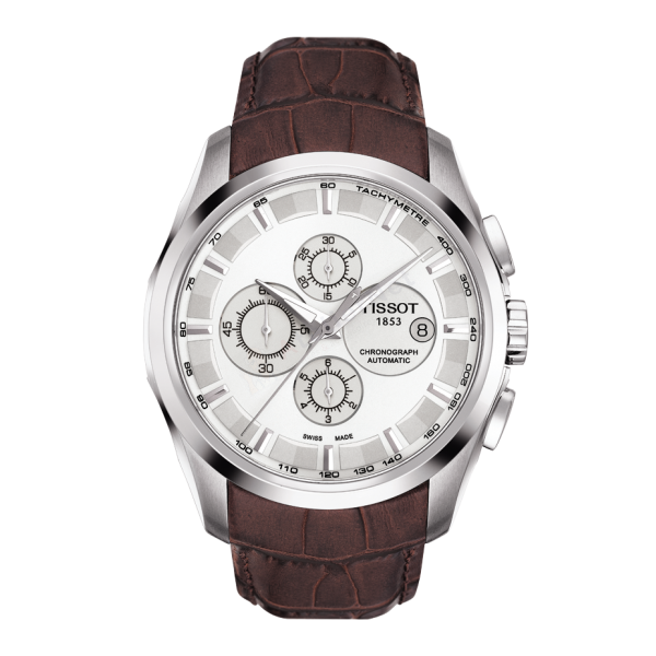Bracelet cuir brun Tissot - COUTURIER CHRONO AUTO XS / T600028610-Bracelet de montre-AtelierNet