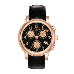 Bracelet cuir noir Tissot - CHRONO LADY OR / T600029085