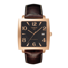 Bracelet cuir brun Tissot - SCULPTUR LINE / T610030632