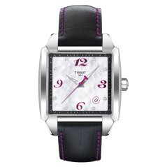 Bracelet cuir noir Tissot - QUADRATO LADY / T600027687