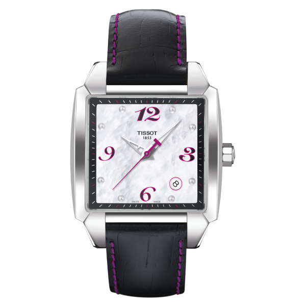 Bracelet cuir noir Tissot - QUADRATO LADY / T610027536-Bracelet de montre-AtelierNet