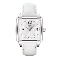 Bracelet cuir blanc Tissot - QUADRATO LADY / T600027688