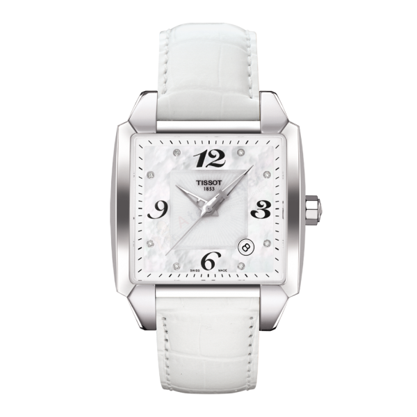 Bracelet leather white Tissot - QUADRATO LADY / T610027751-Bracelets de montres-AtelierNet