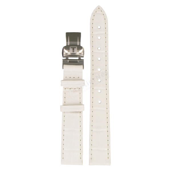 Bracelet cuir blanc Tissot - PRC 100 QUARTZ AUTOQUARTZ / T600020656-Bracelet de montre-AtelierNet