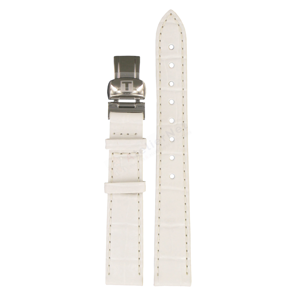 Bracelet leather white Tissot - PRC 100 QUARTZ AUTOQUARTZ / T600020656-Bracelets de montres-AtelierNet
