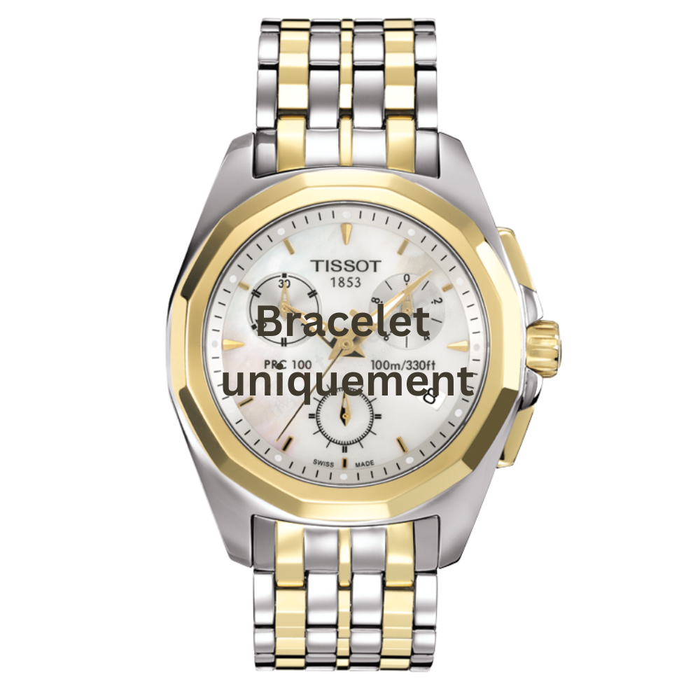 Bracelet acier bicolore Tissot - PRC 100 CHRONO QUARTZ / T605027723-Bracelet Montre Acier-AtelierNet