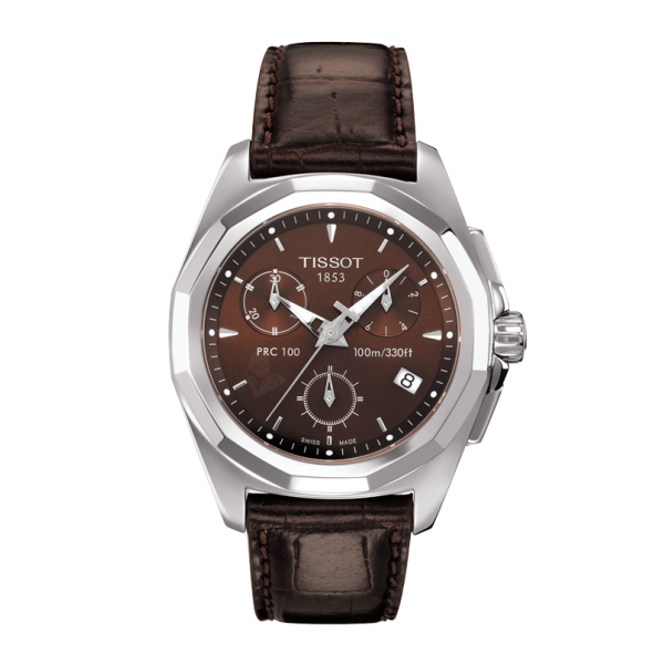 Bracelet leather dark brown Tissot - PRC 100 CHRONO QUARTZ / T610027739-Bracelets de montres-AtelierNet